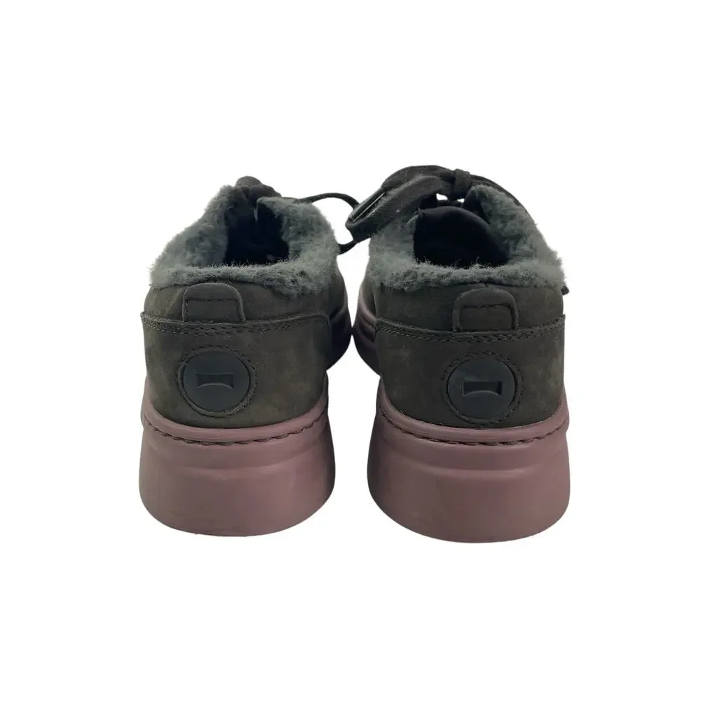 Camper Women's Green Shearling Low Top Lace Up Round Toe Sneakers Shoes Size 7